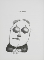 L'oignon (les yeux), dessin publié dans <em>Linnéaments</em> de André Balthazar et Roland Breucker paru aux Editions Le Daily-Bul en 1997